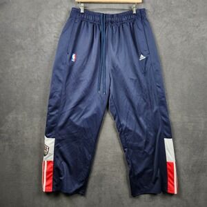 Adidas Brooklyn Nets Tear Away Pants Mens XXL Navy NBA Logo Warm Up Practice Y2K